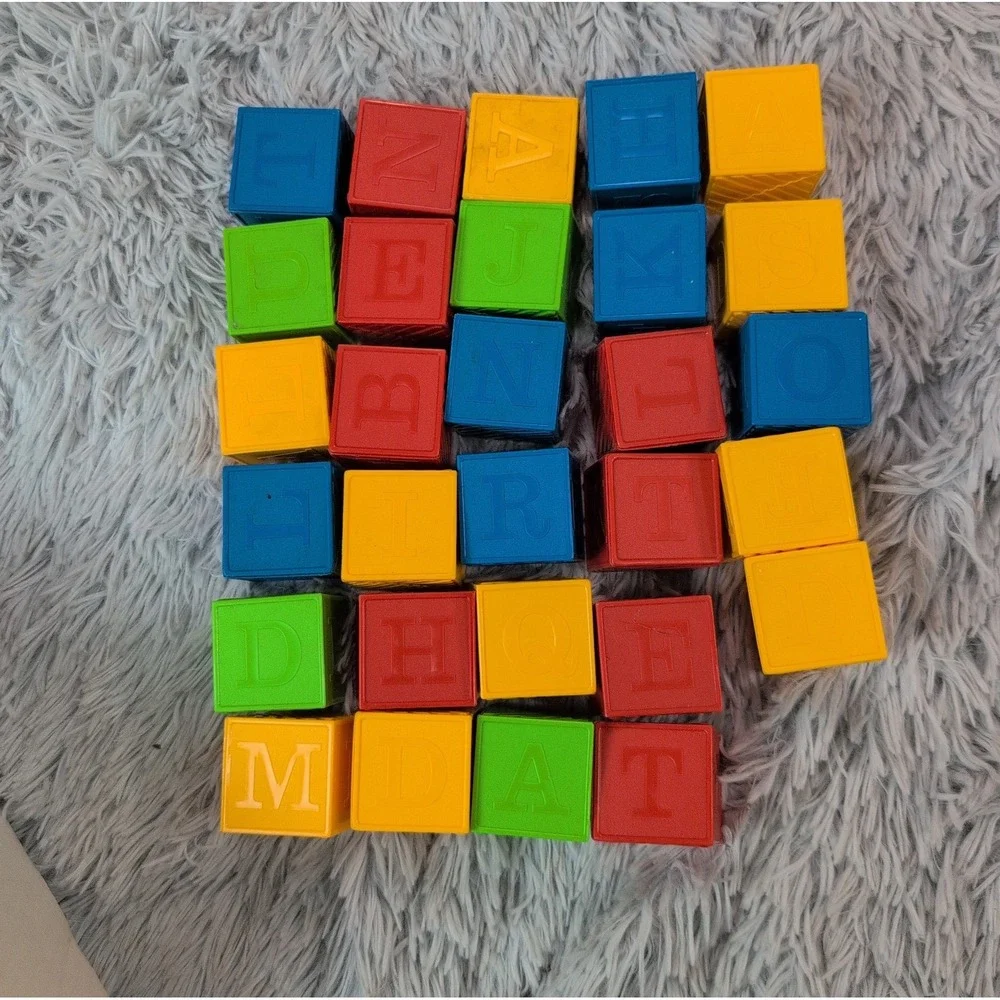 Vintage Tupperware Toys Alphabet ABC Blocks Lot of 29 Homeschool Learning